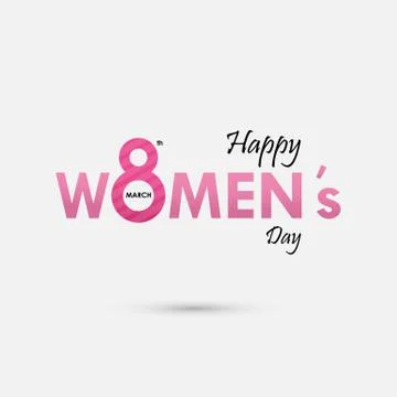 Pink "Women" Typographical Design Elements. International women's day icon... Stock Illustration