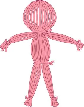 Pink wool doll vector illustration Stock Illustration