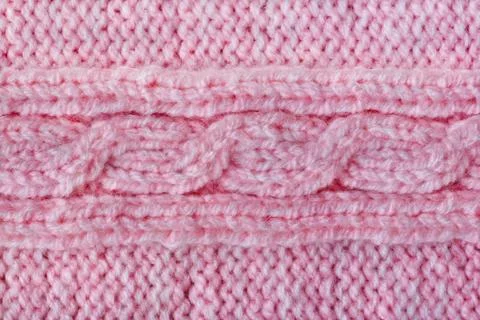 Pink wool knitted background texture Stock Photos