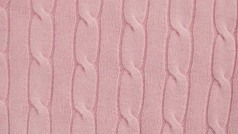Pink wool knitted fabric Stock Footage 137655006
