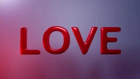 The pink word LOVE explodes into small particles. 3D animation. Stock Footage 253823362