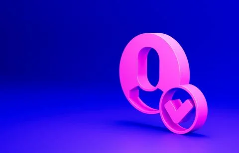 Pink Worker icon isolated on blue background. Business avatar symbol user Stock Illustration