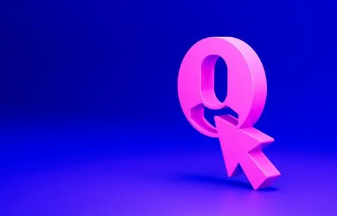 Pink Worker icon isolated on blue background. Business avatar symbol user Stock Illustration
