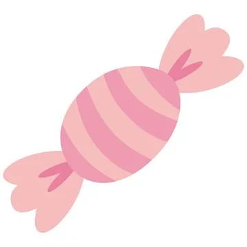 Pink Wrapped Candy Vector Flat Design Cute Sweet Illustration Illustrazione stock