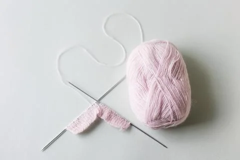 Pink yarn thread Foto stock