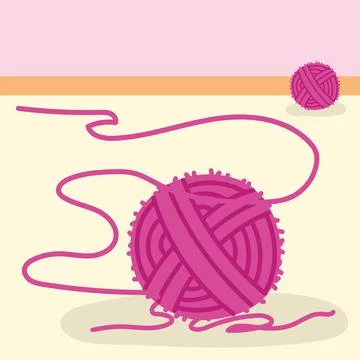 Pink yarn of wool Stock Illustration