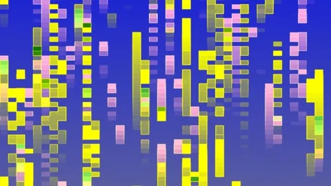 Pink Yellow Blue Rectangular Grid Animation Vertical Movement Motion Background Stock Footage 300318995