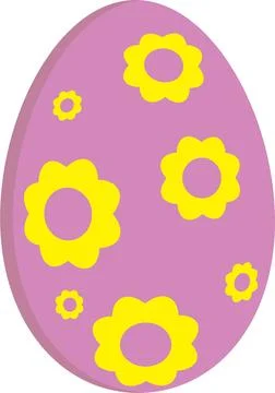 Pink yellow colorful Easter egg Stock Illustration