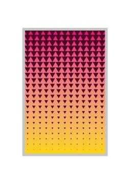 Pink with yellow gradient and triangle pattern background frame vector design Illustrazione stock