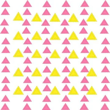 Pink yellow triangles geometric background bright pattern Stock Illustration