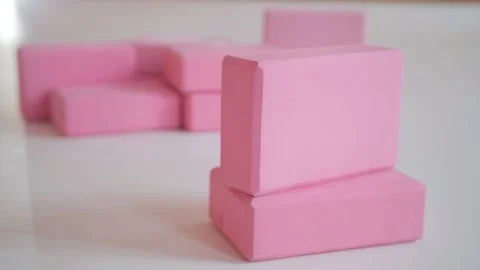 Pink yoga blocks&amp; Stock Footage 171461967