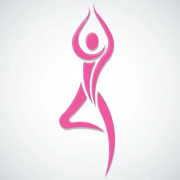 Pink Yoga pose vector illustration Stock Illustration