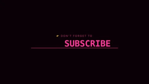 Pink YouTube Typewriter Subscribe CTA Animation Loop Видео 342619563