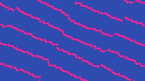Pink zigzag lines pattern on blue background 스톡 일러스트