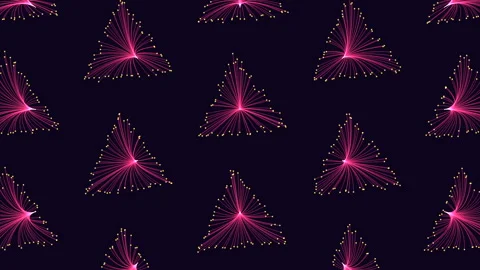 Pink zigzag triangle pattern on black background Stock Footage 315094575