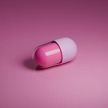 Pink_capsule_medicine Stock Photos