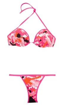 Pinkish black abstract pattern bikini Stock Photos