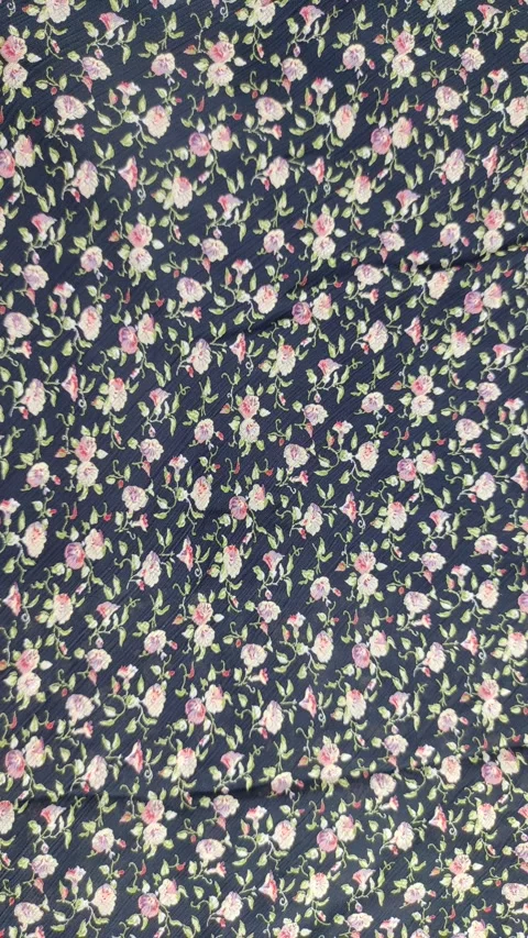 Pinkish yellow flowers fabric pattern Stock Footage 260538981
