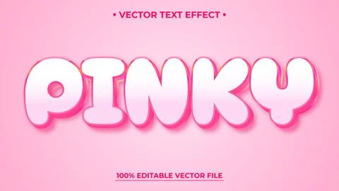 Pinky 3d vector text effect with modern glossy style design Stock Illustration