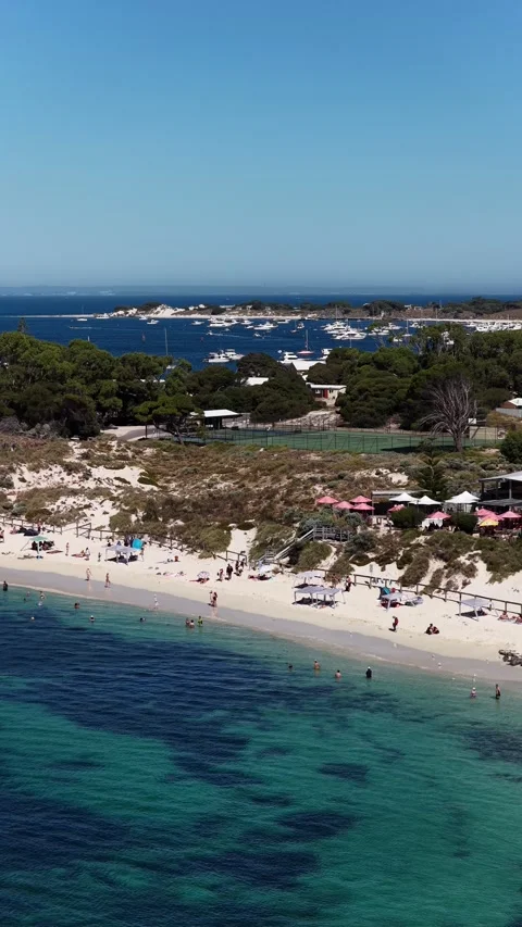 Pinky Beach And Bathurst Point From Above, Perth Western Australia - Vertical Video stock 347180106