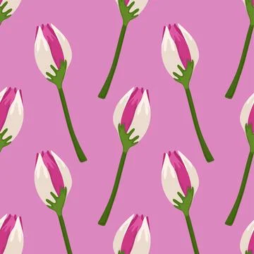 Pinky flowers springtime pattern seamless fashion Stock Illustration