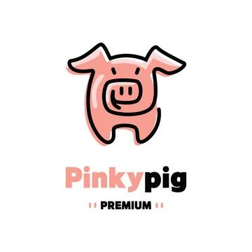 Pinky Pig Logo Stock Illustration