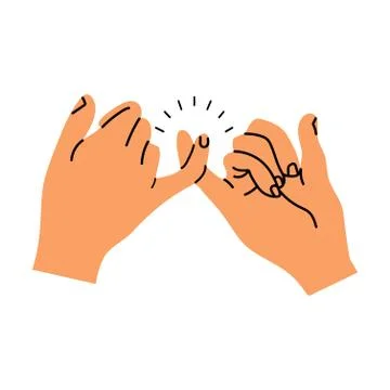 Pinky promise hands gesturing Stock Illustration