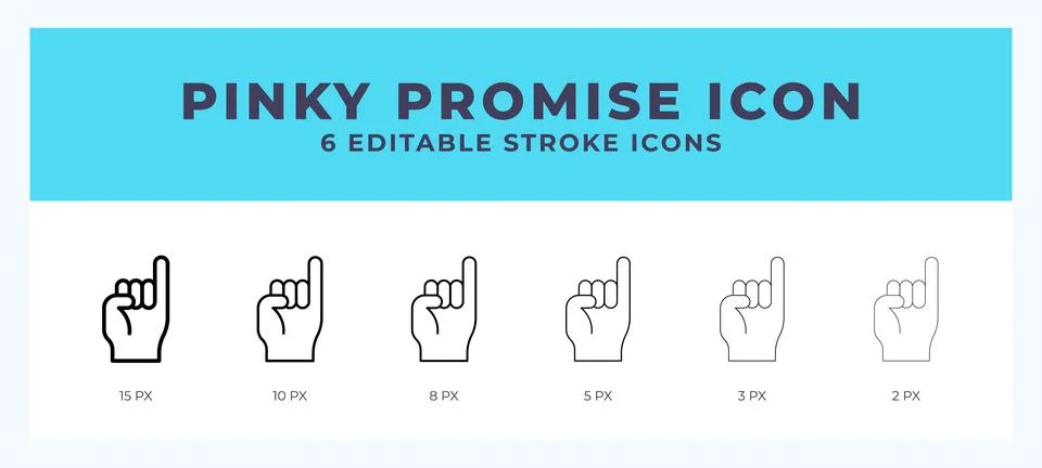 Pinky promise vector icon for web and app. Editable stroke vector illustratio Stock Illustration