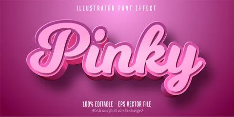 Pinky text, 3d editable font effect Stock Illustration
