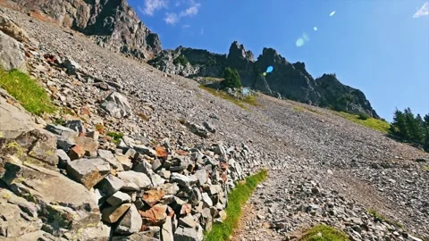 Pinnacle Peak Trail, Mount Rainier National Park, Washington State, USA Stock Footage 332138715