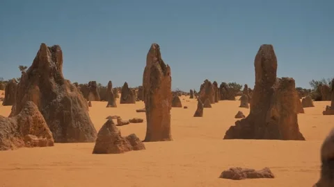 The Pinnacles Desert – Stunning Limestone Formations in Western Australia Stock Footage 315989151
