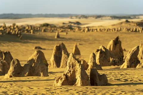The Pinnacles desert in WA. Stock Photos