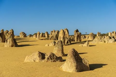The Pinnacles desert in WA. Stock Photos