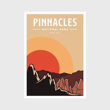 Pinnacles National Park poster vector illustration design Stock Illustration