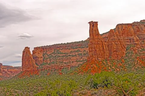 Pinnacles in a Remote Canyon Stockfoto's