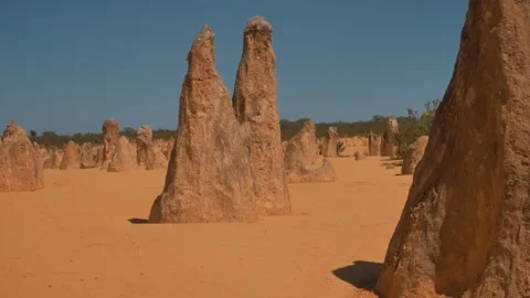 Pinnacles Rock Formations at Desert Landscape Stock Footage 316046471