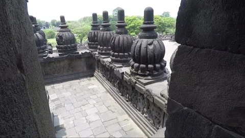 Pinnacles of Shiva Temple, Prambanan, Java, Indonesia Stock Footage 247264542