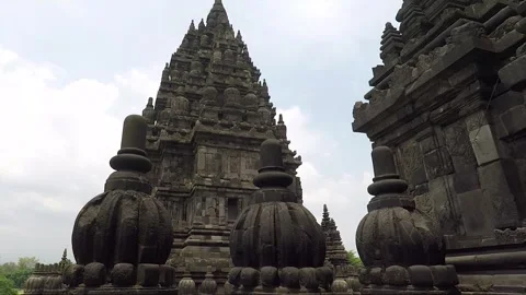 Pinnacles of Shiva Temple, Prambanan, Java, Indonesia Stock Footage 247265283