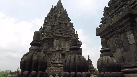 Pinnacles of Shiva Temple, Prambanan, Java, Indonesia Stock Footage 247265294