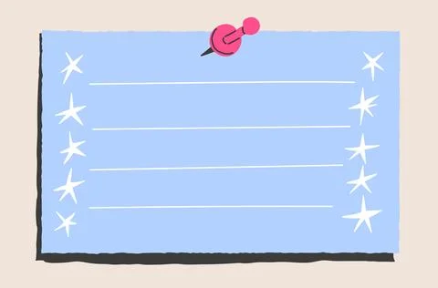 Pinned lined note taking sheet Illustrazione stock
