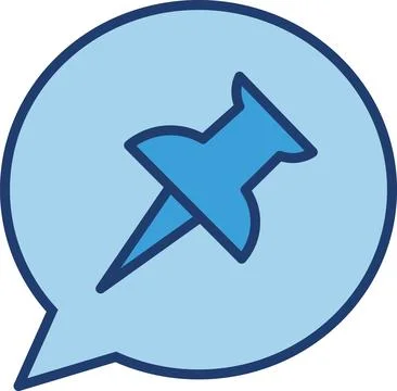Pinned Message, Important Note, Location Mark Stock Illustration