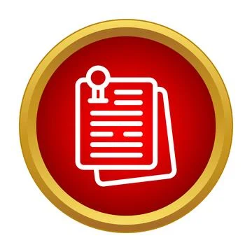 Pinned note documents on red button icon イラスト素材