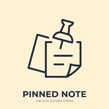 Pinned note line icon. Reminder memo linear vector illustration. Thin sign of Stockillustratie