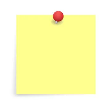 Pinned note message template on yellow paper 스톡 일러스트