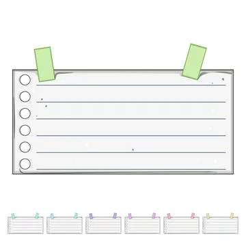 To pinned paper notes cartoon vector graphic Stock Illustration