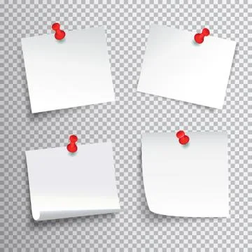 Pinned Paper Set Illustrazione stock