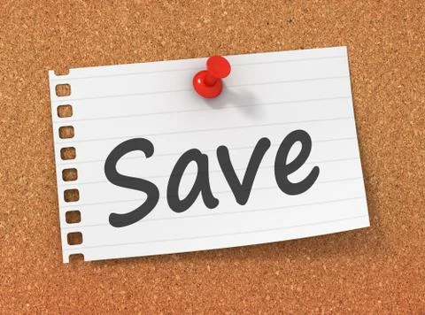 Pinned save note Stock Illustration