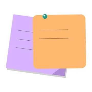 Pinned sticky memo paper vector illustration isolated on white background Illustration