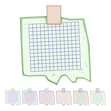 To pinned torn paper notes cartoon vector graphic Stock Illustration