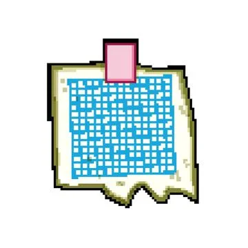 To pinned torn paper notes pixel art vector illustration Stock Illustration